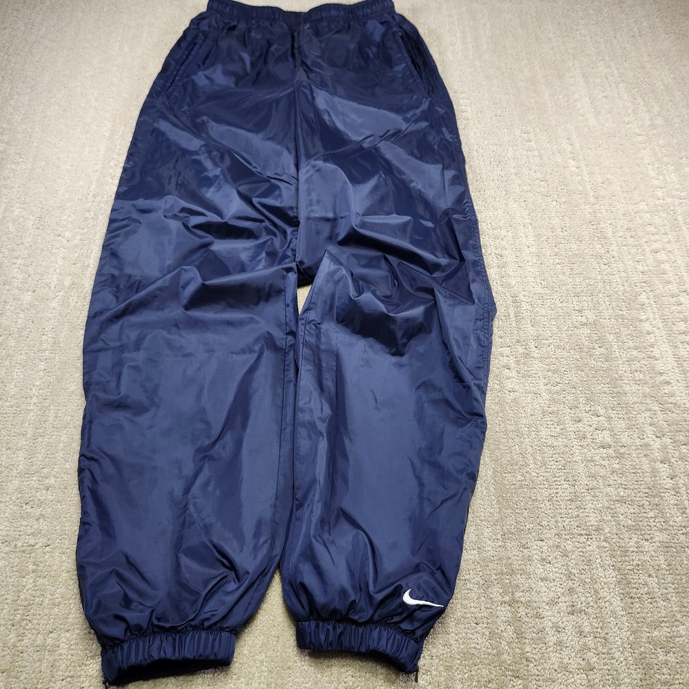 Vintage Nike Track Pants Men XS Blue Baggy Tapered Joggers Woven Windbreaker